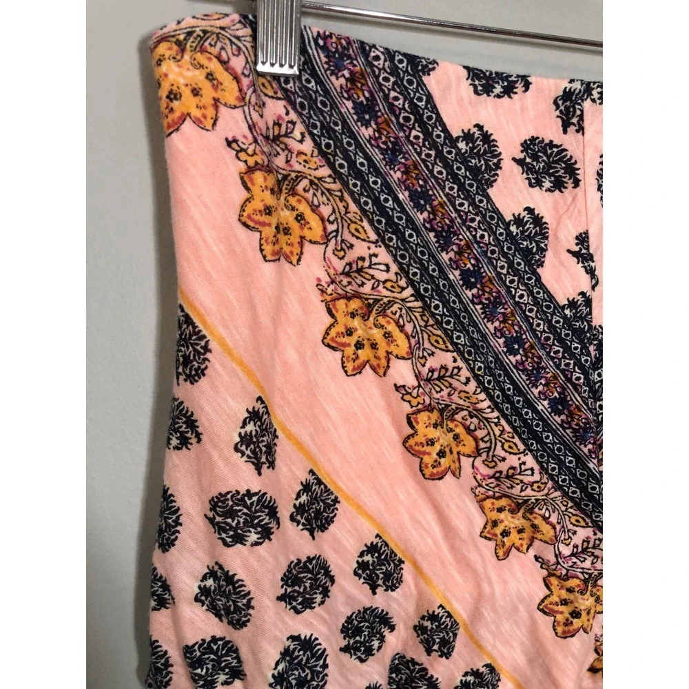 Free People Tube Top Women Small Pink Bandana Print Strapless OB1671254